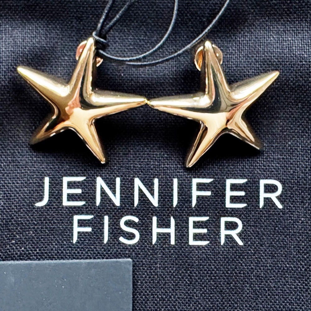 Jennifer Fisher Puffy Star Gold Earrings